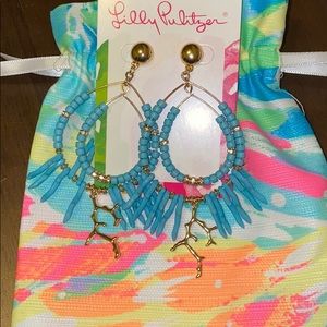 Lilly Pulitzer earrings brand new in bag coral